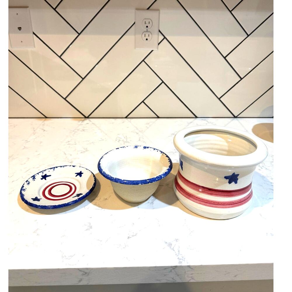 Contemporary Pottery LTD dip chiller/warmer with a handmade stoneware design